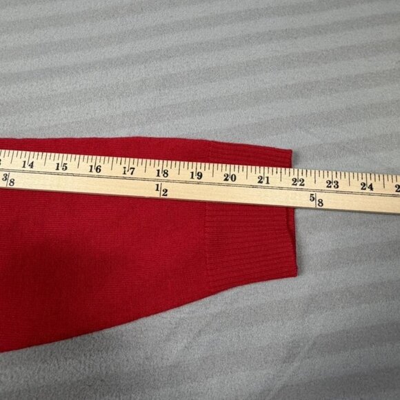 Ellen Tracy Sweater Womens 1X Red Merino Wool Crewneck Long Sleeve Pullover - Picture 8 of 9